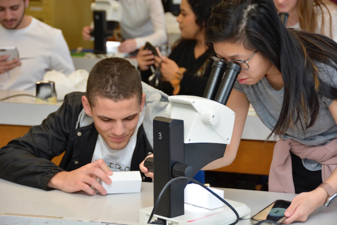 Two students working in a laboratory