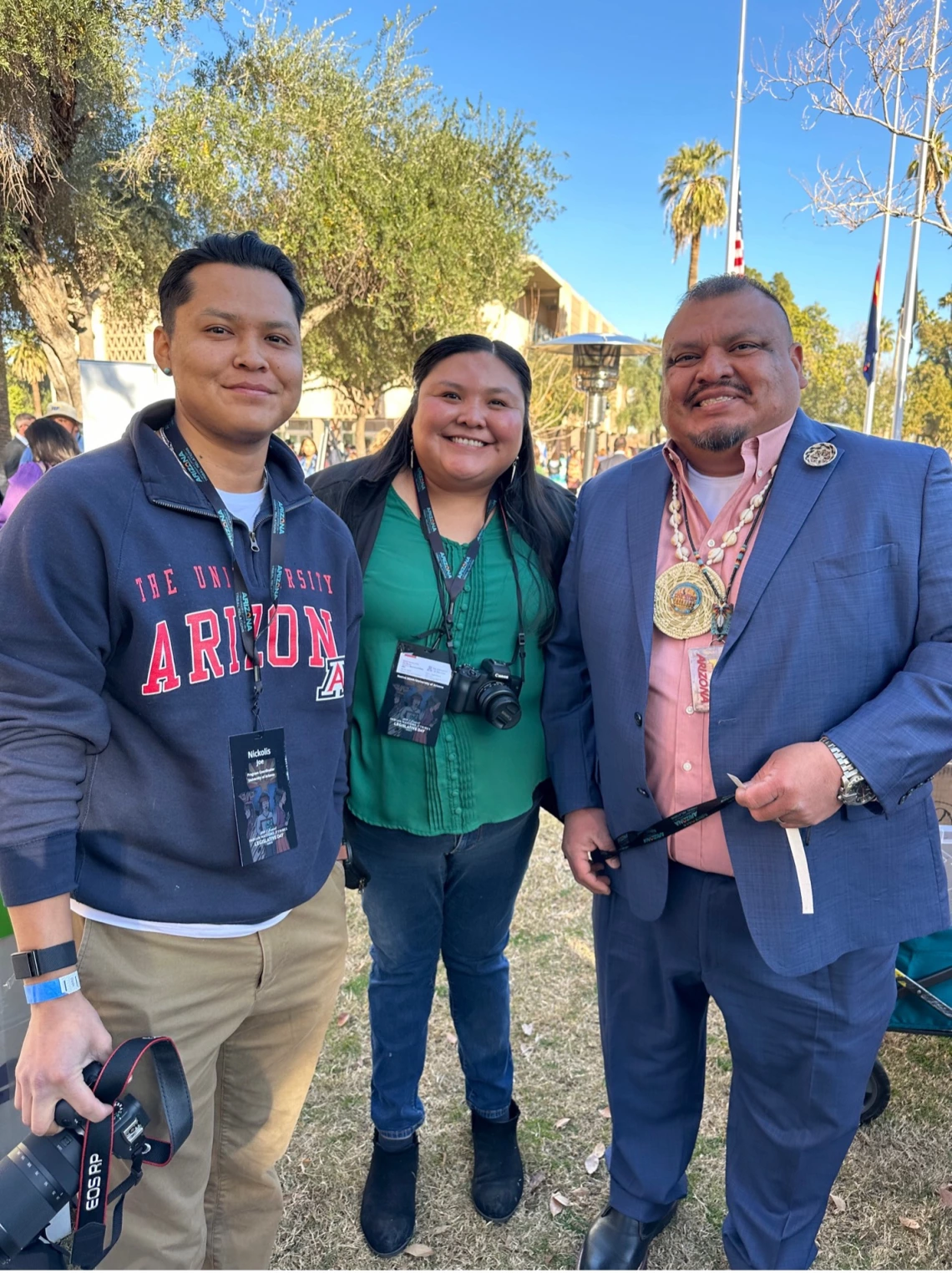 Myrhea, Nickolis with Jon Rios, the president of the American Indian Alumni (AIA)